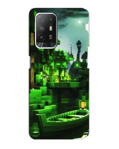 Чехол для OPPO Reno 5z с картинкой «Minecraft лесной пейзаж»