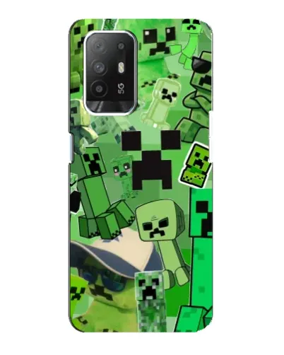 Чехол для OPPO Reno 5z с картинкой «Криперы Minecraft»