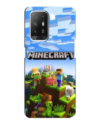Чехол для OPPO Reno 5z с картинкой «Minecraft классический мир»