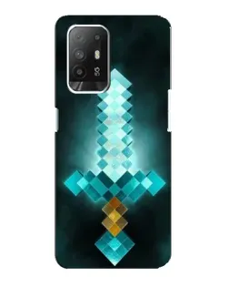 Чехол для OPPO Reno 5z с картинкой «Алмазный меч неон» Чехол для OPPO Reno 5z с картинкой «Алмазный меч неон»
