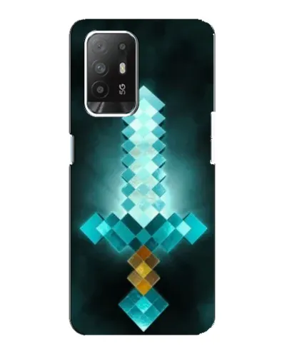 Чехол для OPPO Reno 5z с картинкой «Алмазный меч неон»