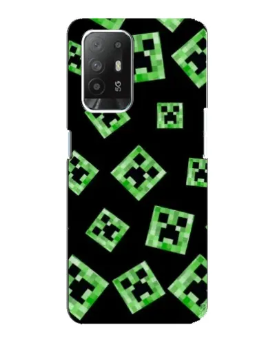 Чехол для OPPO Reno 5z с картинкой «Паттерн с криперами»