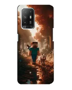 Чехол для OPPO Reno 5z с картинкой «Стив в лесу» Чехол для OPPO Reno 5z с картинкой «Стив в лесу»