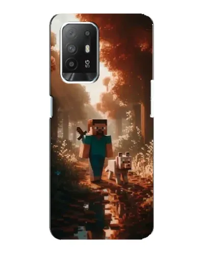 Чехол для OPPO Reno 5z с картинкой «Стив в лесу»