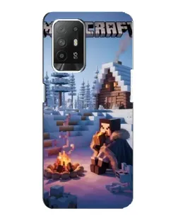 Чехол для OPPO Reno 5z с картинкой «Зимний Minecraft» Чехол для OPPO Reno 5z с картинкой «Зимний Minecraft»