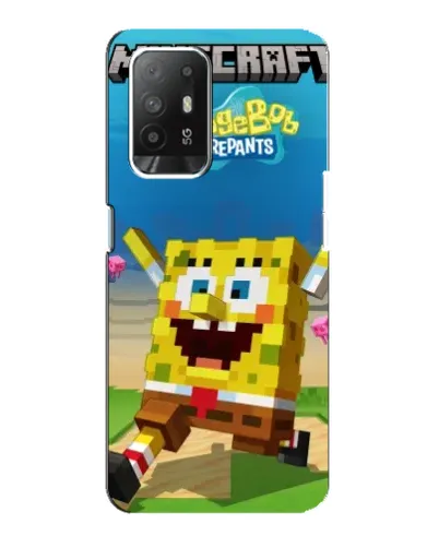 Чехол для OPPO Reno 5z с картинкой «Губка Боб Minecraft» Чехол для OPPO Reno 5z с картинкой «Губка Боб Minecraft»