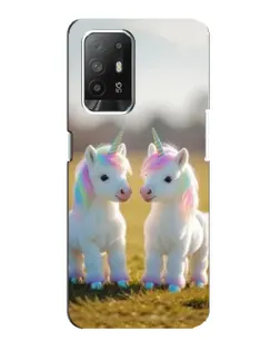 Чехол для OPPO Reno 5z с картинкой «Пара единорогов»