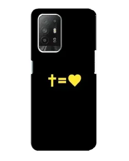 Чехол для OPPO Reno 5z с картинкой «Сердце и Крест»