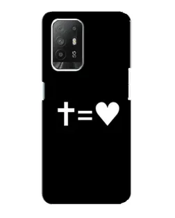 Чехол для OPPO Reno 5z с картинкой «Крест и Сердце»