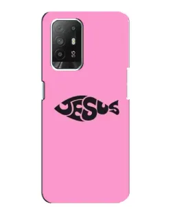 Чехол для OPPO Reno 5z с картинкой «Розовый символ  Jesus»