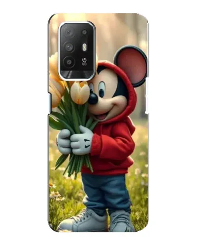 Чехол для OPPO Reno 5z с картинкой «Микки с тюльпанами» Чехол для OPPO Reno 5z с картинкой «Микки с тюльпанами»
