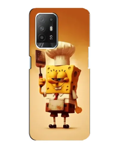 Чехол для OPPO Reno 5z с картинкой «Губка Боб повар»