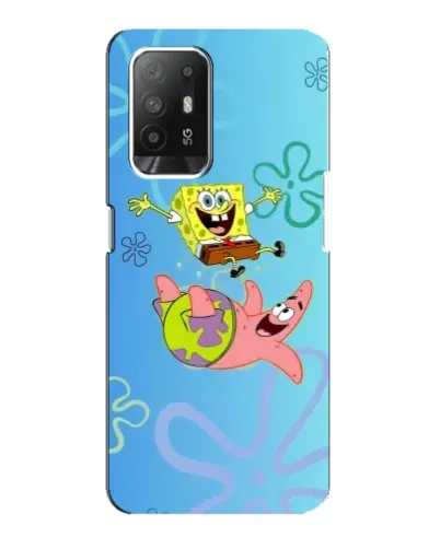 Чехол для OPPO Reno 5z с картинкой «Спанч Боб и Патрик»