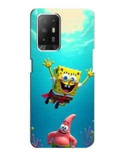 Чехол для OPPO Reno 5z с картинкой «Спанч Боб под водой»