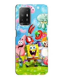 Чехол для OPPO Reno 5z с картинкой «Губка Боб и друзья»