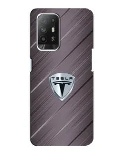 Чехол для OPPO Reno 5z с картинкой «Металлическая текстура Tesla»
