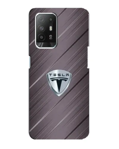 Чехол для OPPO Reno 5z с картинкой «Металлическая текстура Tesla»