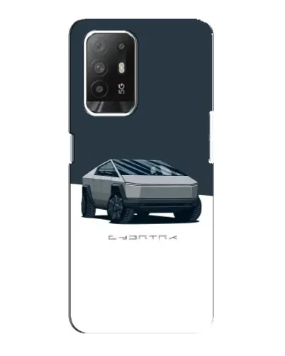 Чехол для OPPO Reno 5z с картинкой «Серебристый Cybertruck Tesla»