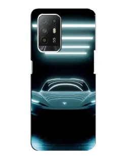 Чехол для OPPO Reno 5z с картинкой «Tesla в неоне»
