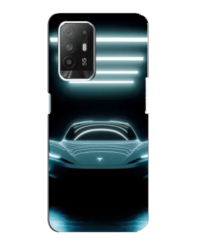Чехол для OPPO Reno 5z с картинкой «Tesla в неоне»