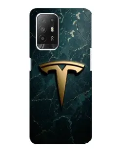 Чехол для OPPO Reno 5z с картинкой «Мраморная Tesla Gold»
