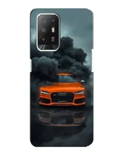 Чехол для OPPO Reno 5z с картинкой «Audi в облаках дыма»