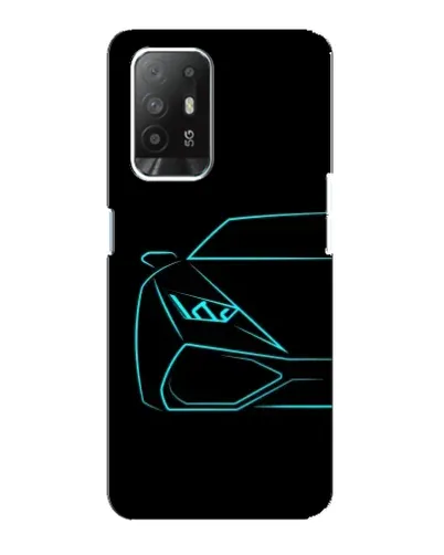 Чехол для OPPO Reno 5z с картинкой «Голубой силуэт Lamborghini» Чехол для OPPO Reno 5z с картинкой «Голубой силуэт Lamborghini»