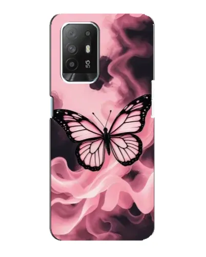 Чехол для OPPO Reno 5z с картинкой «Бабочка в дыму»