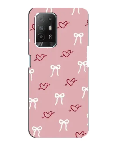 Чехол для OPPO Reno 5z с картинкой «Сердца и банты»