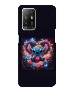 Чехол для OPPO Reno 5z с картинкой «Stitch в цветах»
