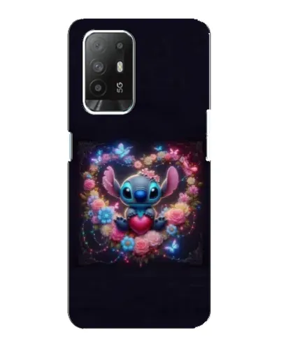 Чехол для OPPO Reno 5z с картинкой «Stitch в цветах» Чехол для OPPO Reno 5z с картинкой «Stitch в цветах»