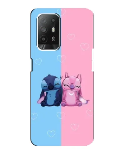 Чехол для OPPO Reno 5z с картинкой «Stitch и Angel Love» Чехол для OPPO Reno 5z с картинкой «Stitch и Angel Love»