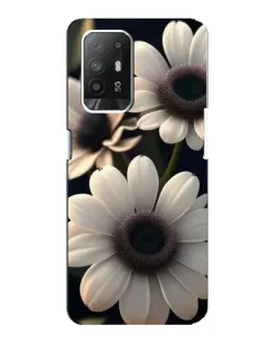 Чехол для OPPO Reno 5z с картинкой «Белые маргаритки макро»