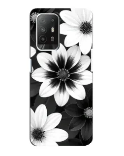 Чехол для OPPO Reno 5z с картинкой «Монохромные астры»