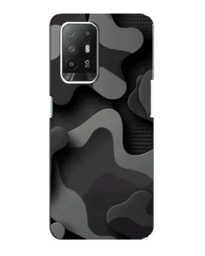 Чехол для OPPO Reno 5z с картинкой «Темный абстрактный камуфляж»