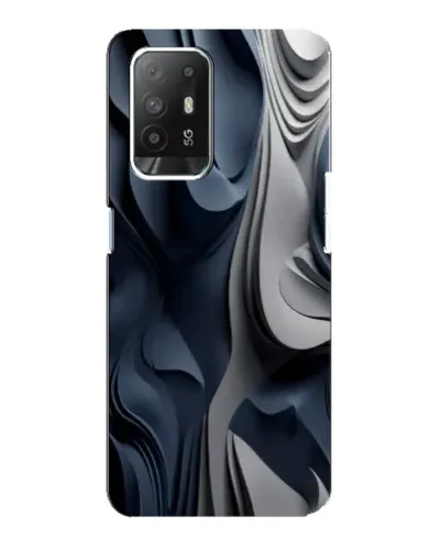 Чехол для OPPO Reno 5z с картинкой «Объемные синие складки»