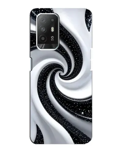 Чехол для OPPO Reno 5z с картинкой «Черно-белая спираль»