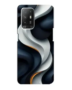Чехол для OPPO Reno 5z с картинкой «Объемные черно-белые ленты» Чехол для OPPO Reno 5z с картинкой «Объемные черно-белые ленты»