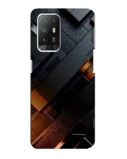 Чехол для OPPO Reno 5z с картинкой «Черные геометрические блоки»
