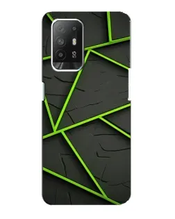 Чехол для OPPO Reno 5z с картинкой «Зеленые геометрические линии»