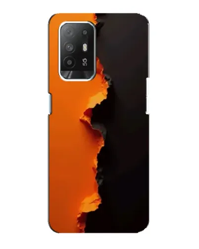 Чехол для OPPO Reno 5z с картинкой «Оранжевый разлом»