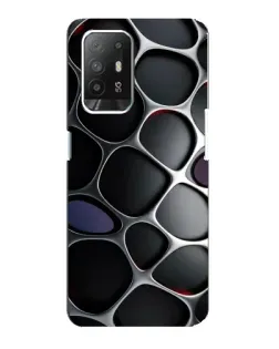 Чехол для OPPO Reno 5z с картинкой «Объемная темная решетка»