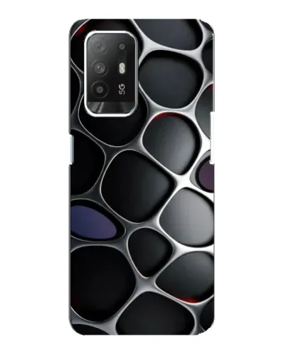 Чехол для OPPO Reno 5z с картинкой «Объемная темная решетка»
