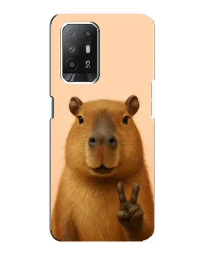 Чехол для OPPO Reno 5z с картинкой «Капибара виктория»