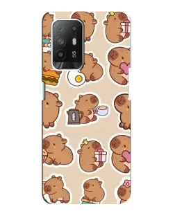 Чехол для OPPO Reno 5z с картинкой «Капибары паттерн» Чехол для OPPO Reno 5z с картинкой «Капибары паттерн»