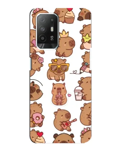 Чехол для OPPO Reno 5z с картинкой «Стикерпак с капибарами»