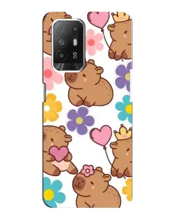 Чехол для OPPO Reno 5z с картинкой «Цветочный паттерн капибар» Чехол для OPPO Reno 5z с картинкой «Цветочный паттерн капибар»