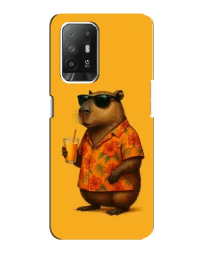 Чехол для OPPO Reno 5z с картинкой «Капибара на отдыхе»