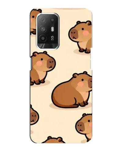 Чехол для OPPO Reno 5z с картинкой «Паттерн милых капибар»