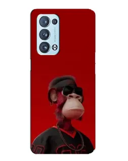 Чехол для OPPO Reno6 Pro Plus 5G с картинкой «Bored Ape в красном»